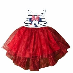 DISNEY - BABY GIRL MINNIE MOUSE TANK DRESS WITH TULLE SKIRT SIZE 12 MONTHS